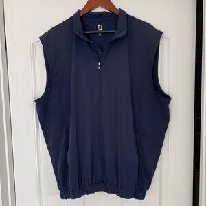 FootJoy Golf Half Zip Vest Large Mens Blue‎ Windbreaker Waterproof Shell
